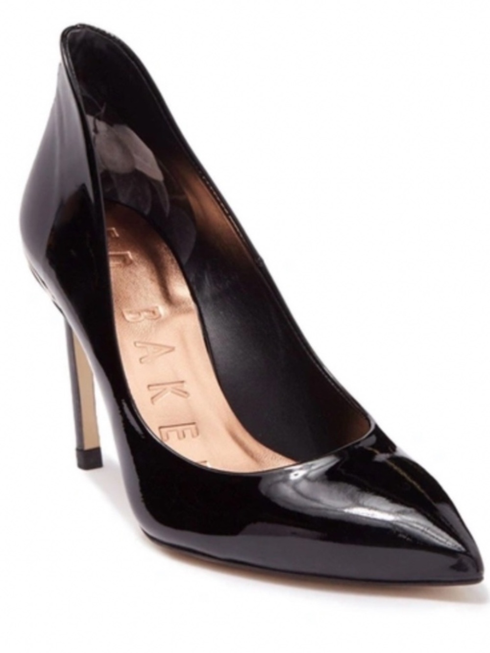 Ted Baker London Savio Pointed Toe Patent Pumps Black 38.5 High Court Savioz